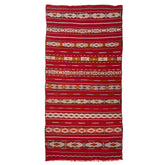 5'1" x 10'8" Moroccan Zemour Kilim