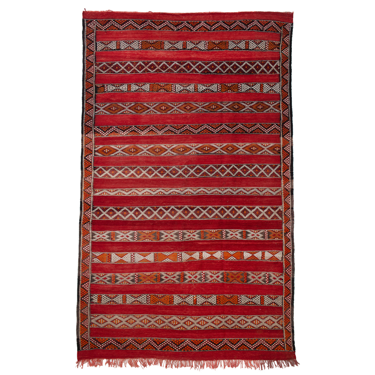 5'4" x 8'3"  Moroccan Zemour Kilim