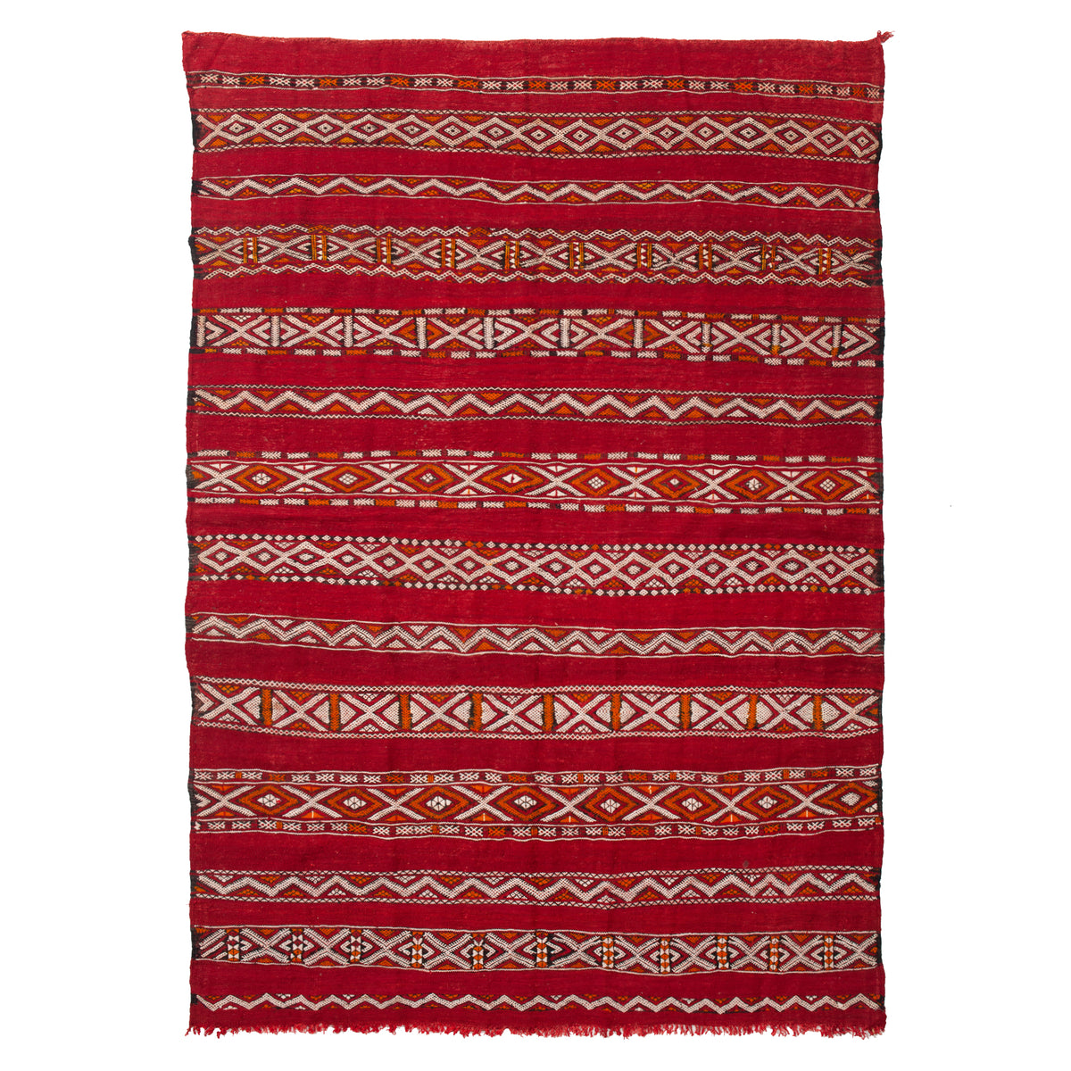 5'3" x 7'7"  Moroccan Zemour Kilim