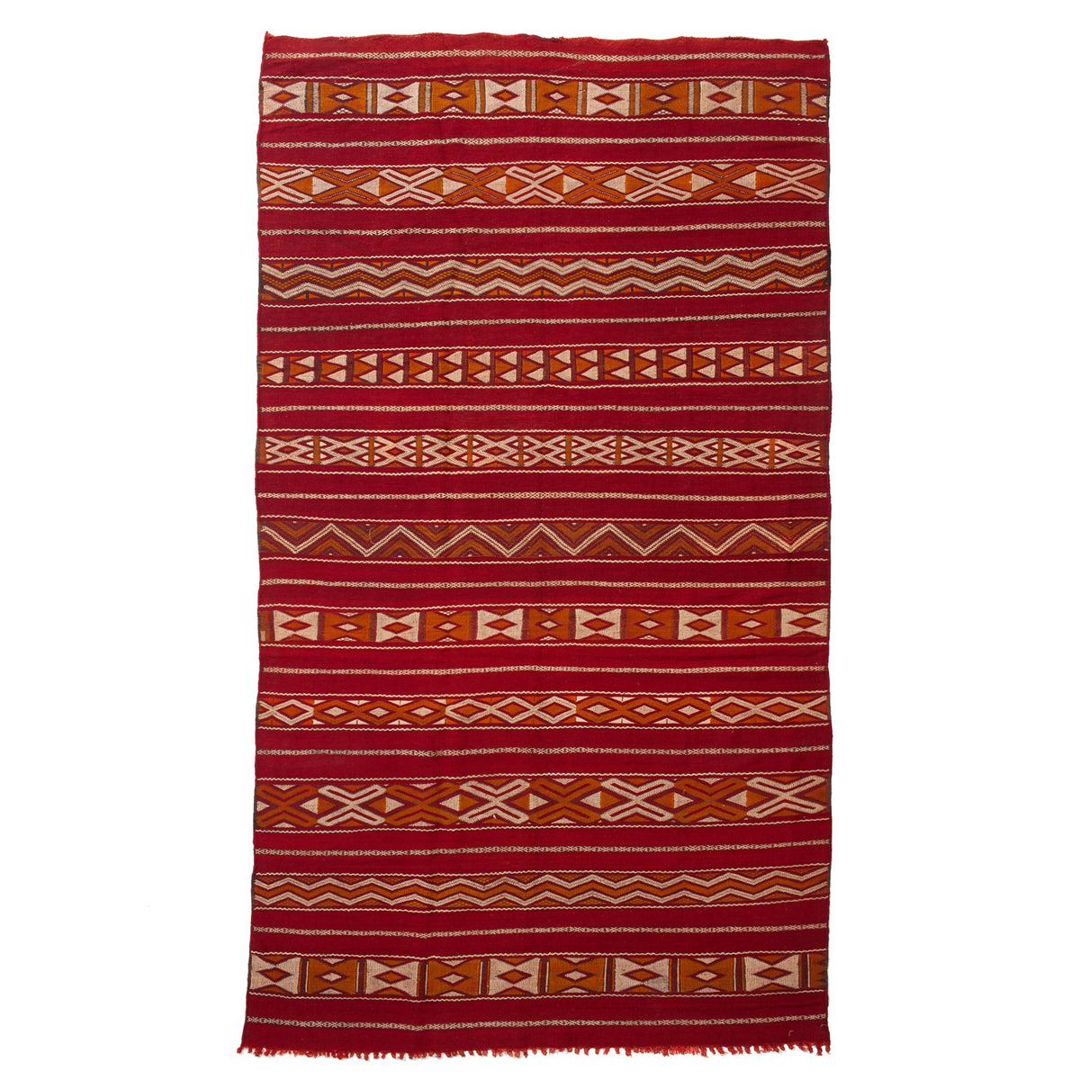 5'1" x 9'3"  Moroccan Zemour Kilim