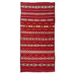 5'1" x 10'8"  Moroccan Zemour Kilim