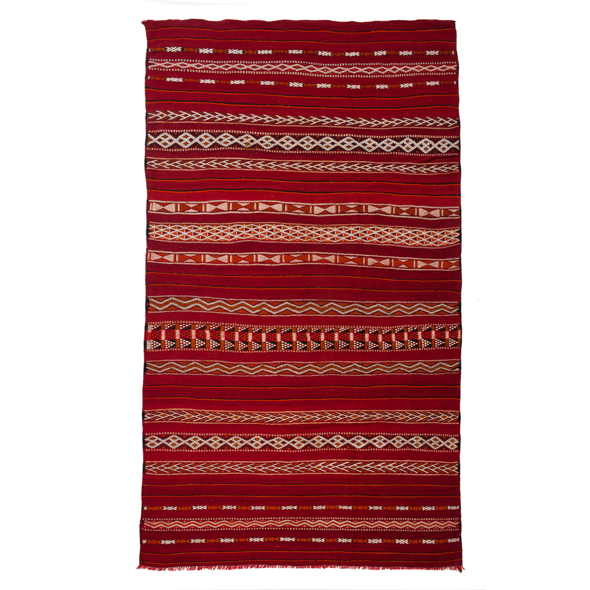 5'3" x 9'4"  Moroccan Zemour Kilim