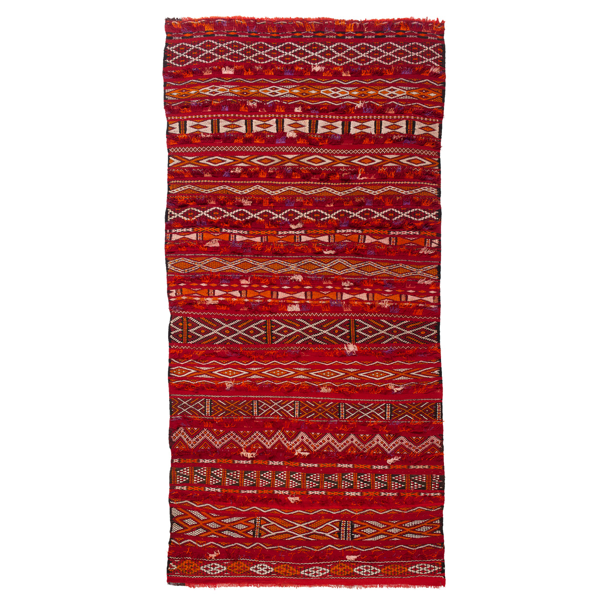 5'1" x 10'4"  Moroccan Zemour Kilim