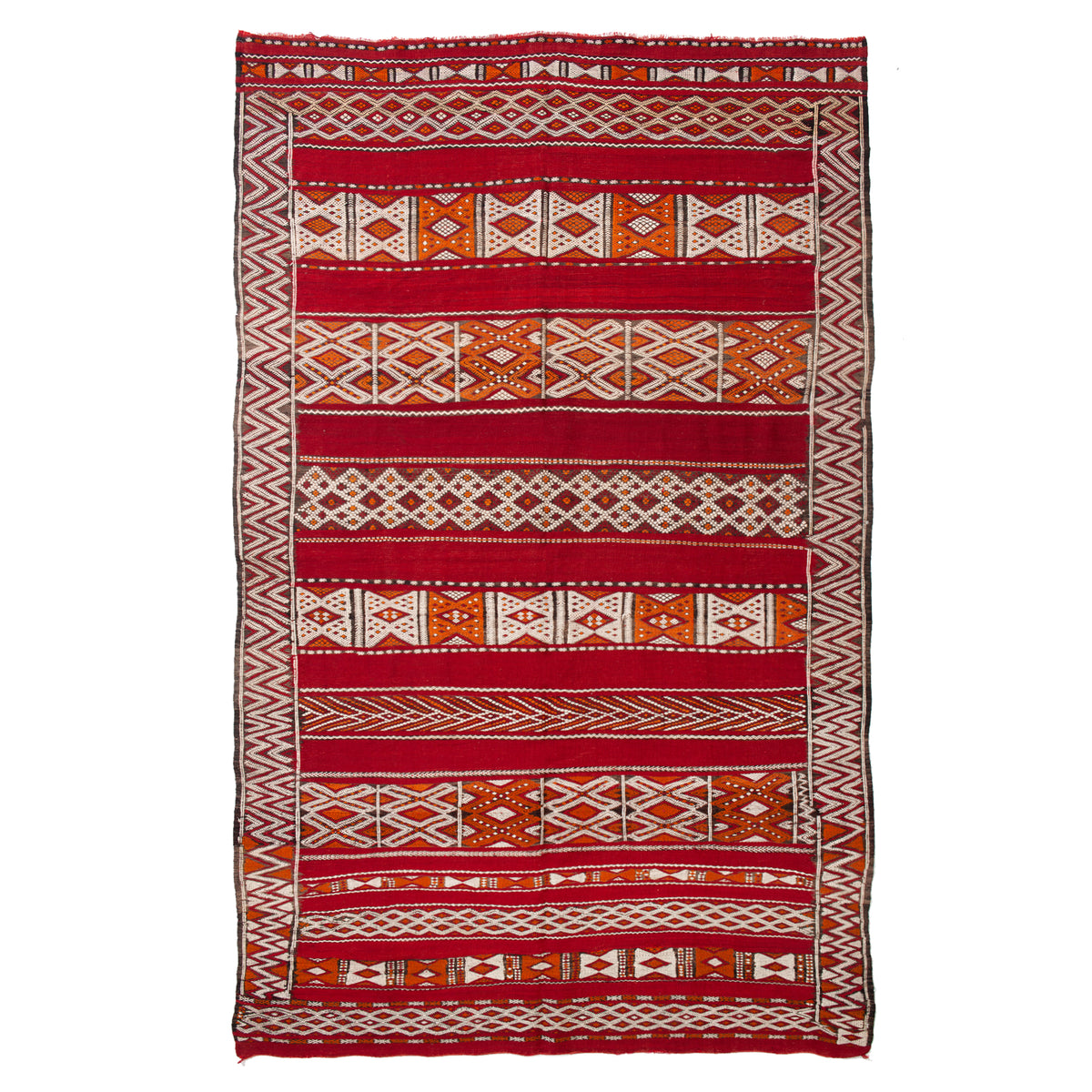 5'7" x 9'5"  Moroccan Zemour Kilim