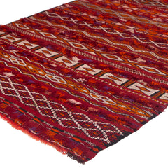 5'1" x 10'4"  Moroccan Zemour Kilim