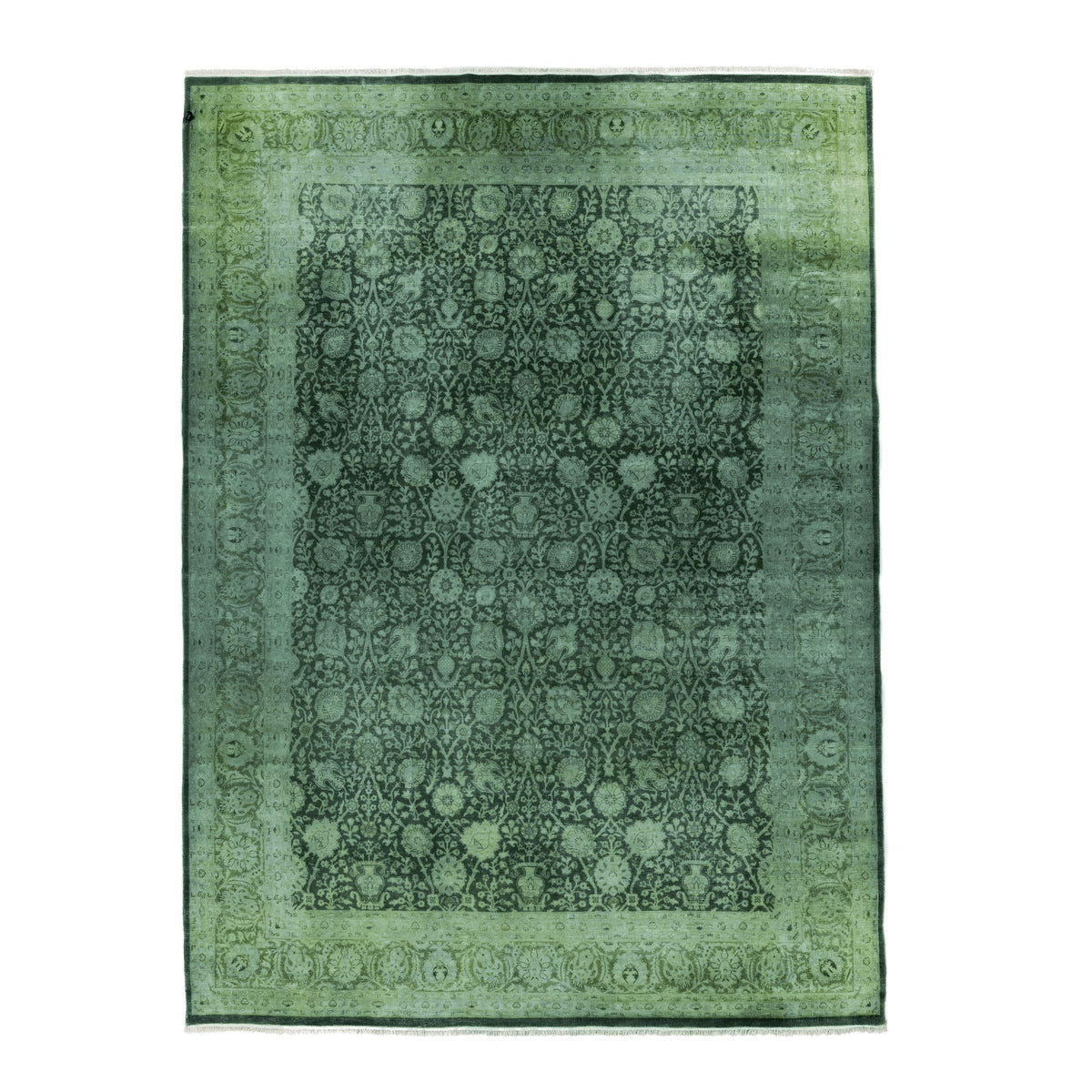 Overdyed Tabriz Rug (9 x 12.2)ft