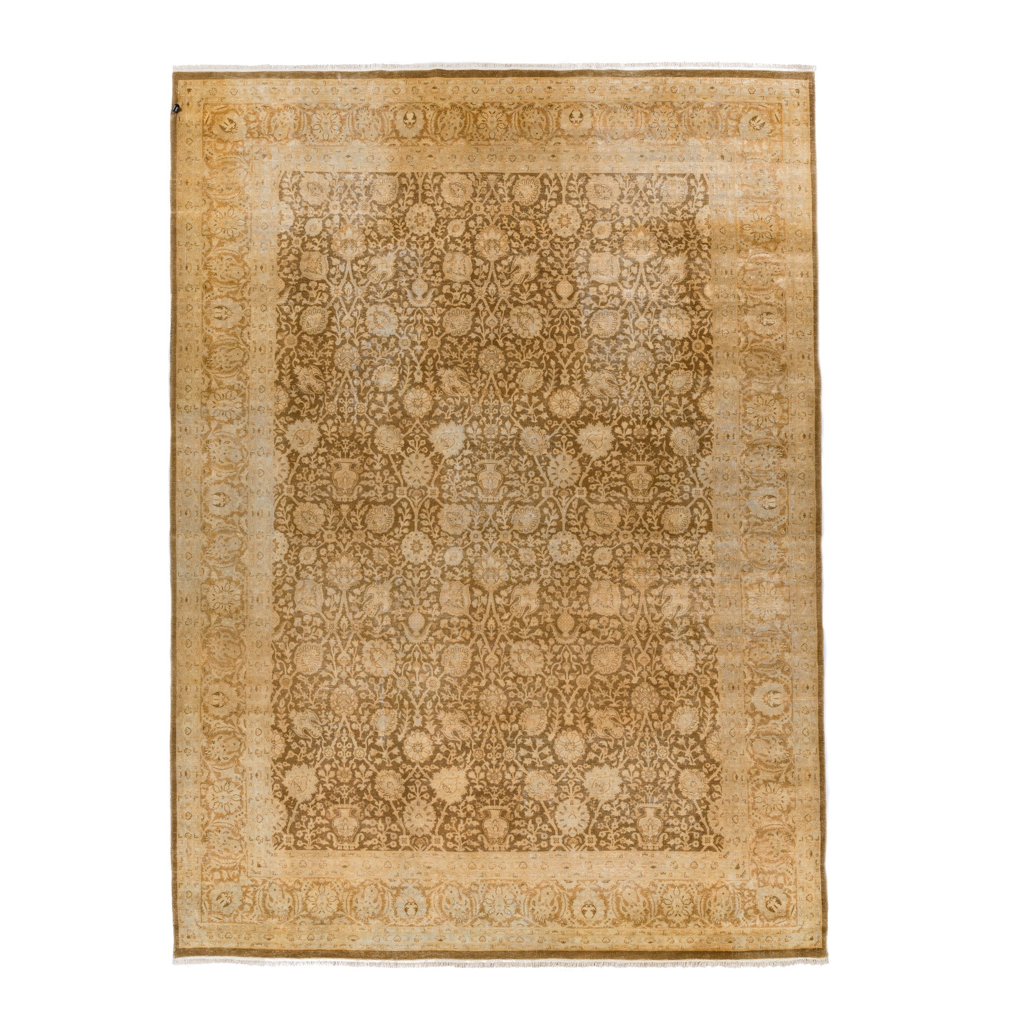 Overdyed Tabriz Rug (9 x 12.2)ft